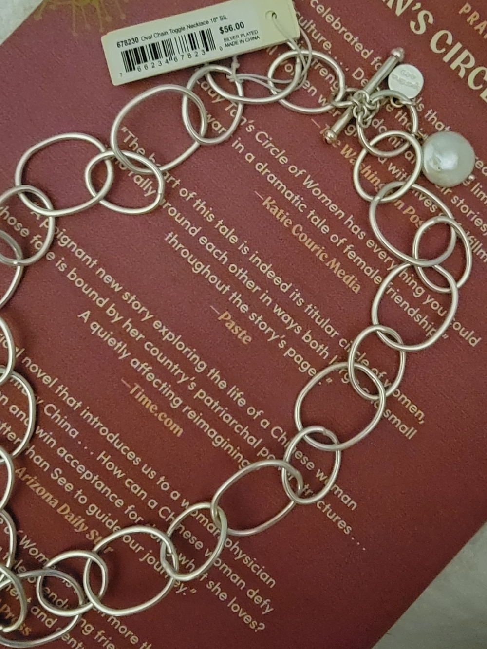 Swarovski Matte Silver Open Circle Link Necklace